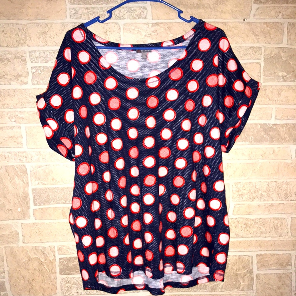 ✅Talbots Short Sleeve Tee with cuffed sleeve hems